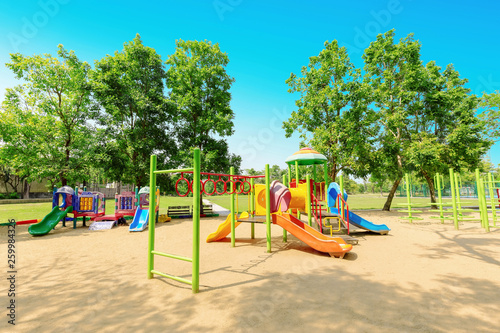 Children playground in the park photo