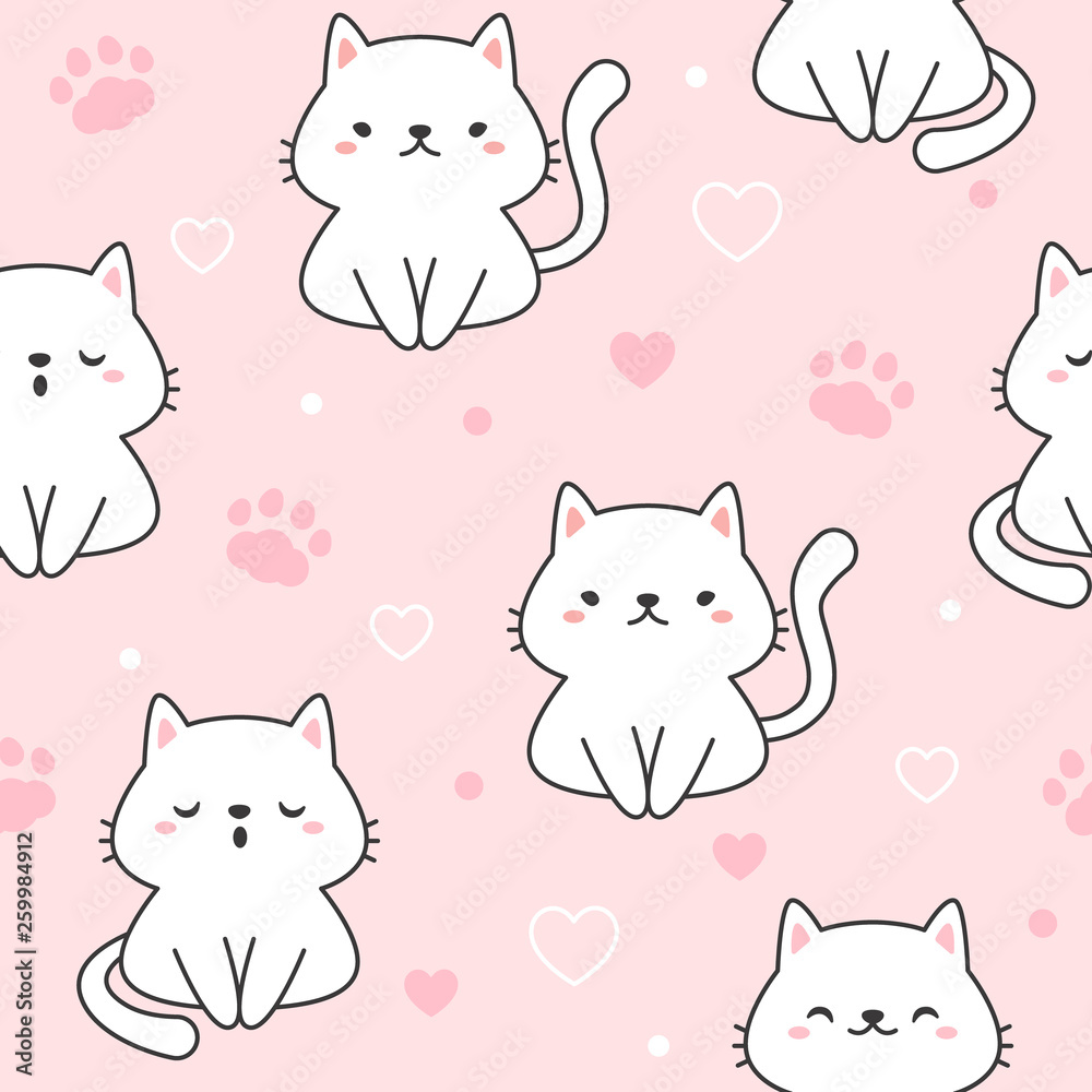 Cat Seamless Pattern Background Cat Seamless Pattern Background