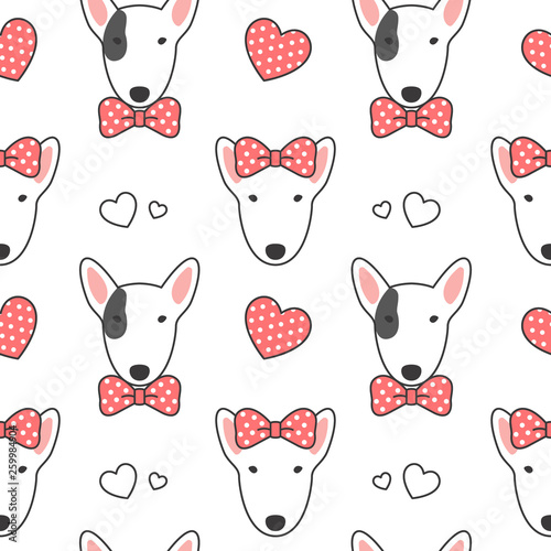 Bull terrier Seamless Pattern Background