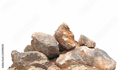 A group of stones rock lay isolated on white background,clipping paths