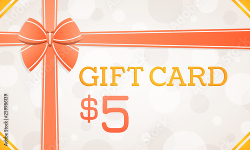 Gift Card, gift voucher - 5 dollars