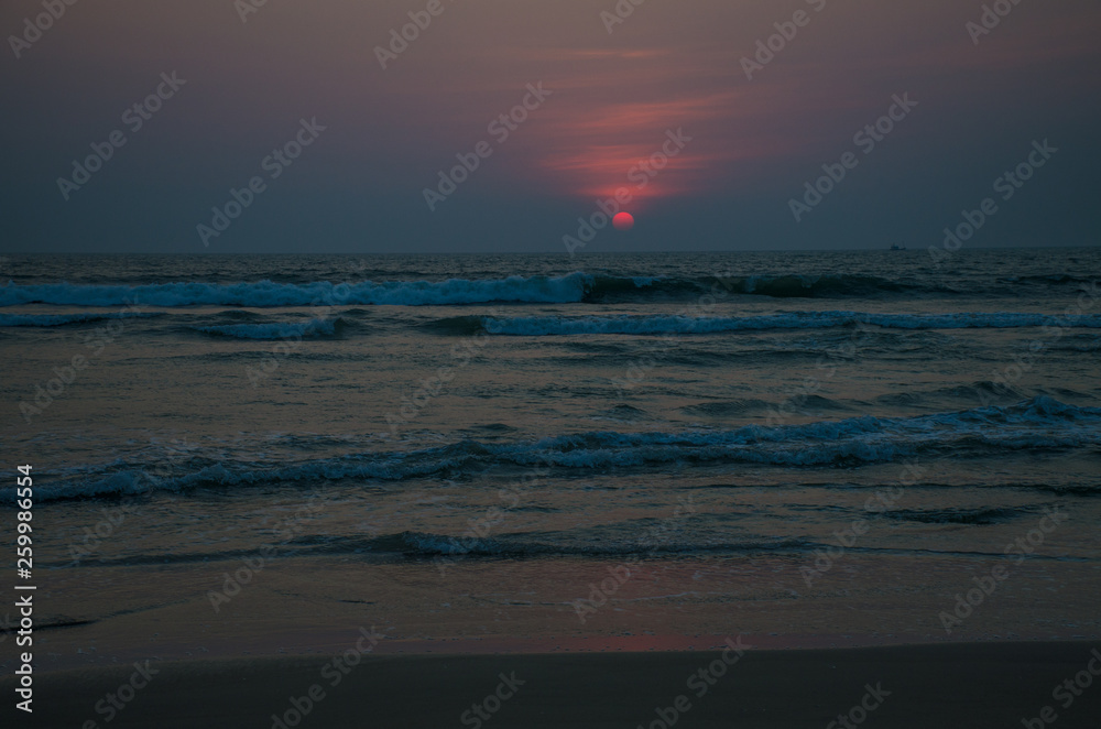 beautiful landscape a sunset on the seashore