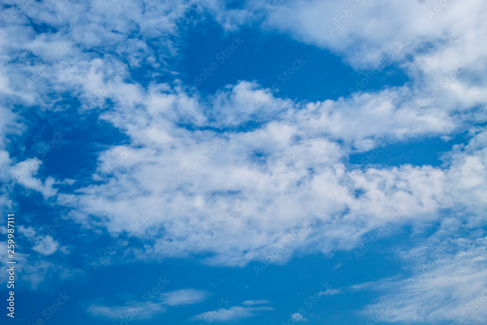 Soft white clouds against blue sky background