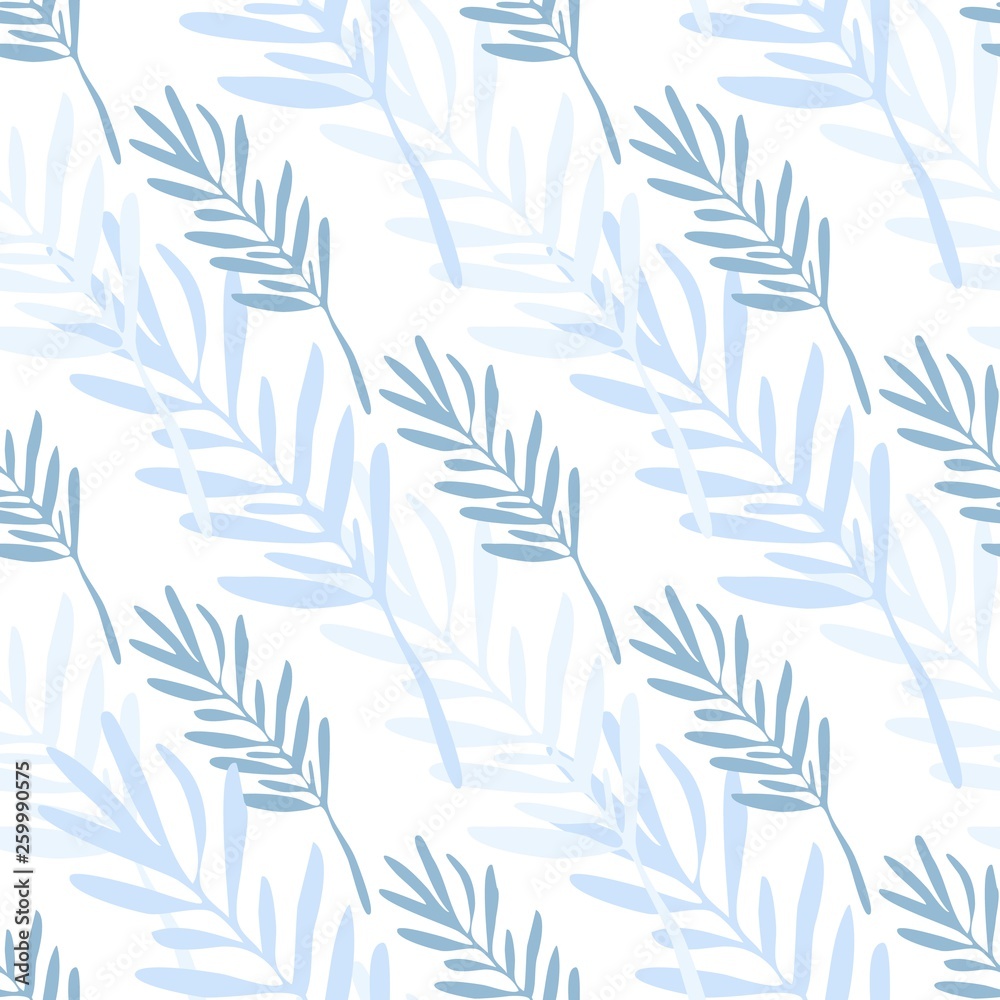 Green leaves seamless pattern. Leaf branch backdrop.