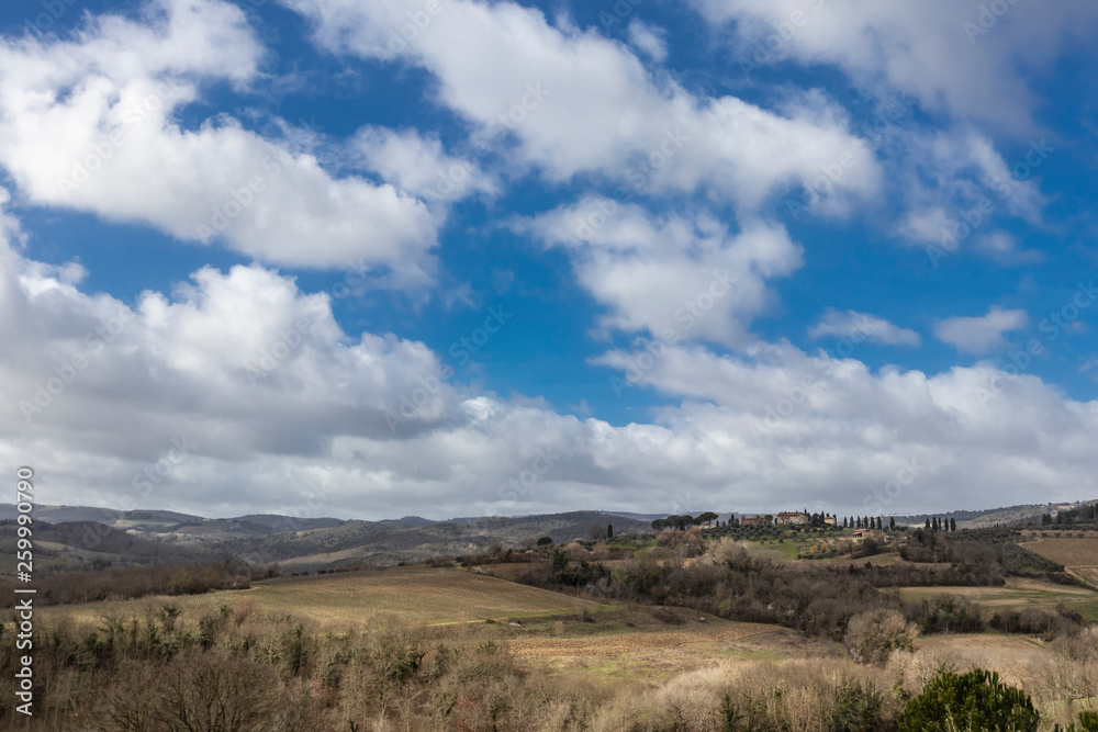 Rural nature landscape in countryside Tuscany, Italy