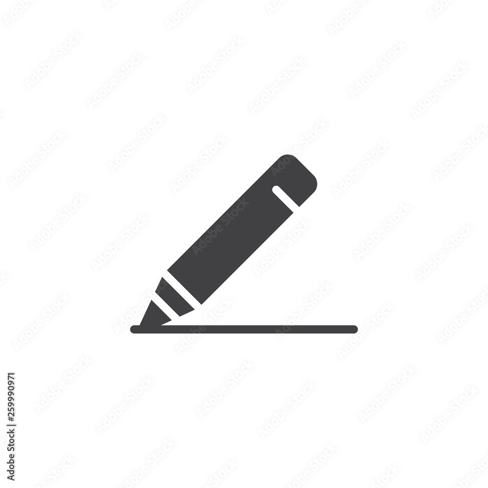 Bold pencil vector icon. filled flat sign for mobile concept and web design. Writing pen glyph icon. Edit symbol, logo illustration. Pixel perfect vector graphics Bold pencil vector icon. filled flat sign for mobile concept and web design. Writing pen glyph icon. Edit symbol, logo illustration. Pixel perfect vector graphics