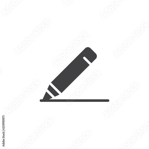 Bold pencil vector icon. filled flat sign for mobile concept and web design. Writing pen glyph icon. Edit symbol, logo illustration. Pixel perfect vector graphics