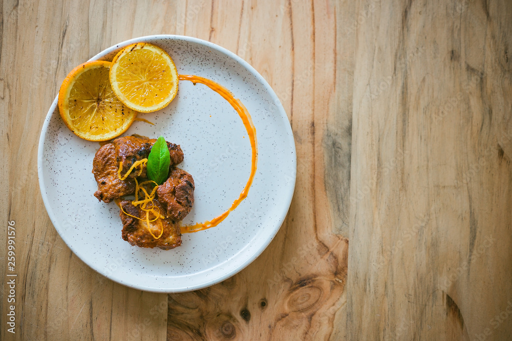 Chicken tikka with orange