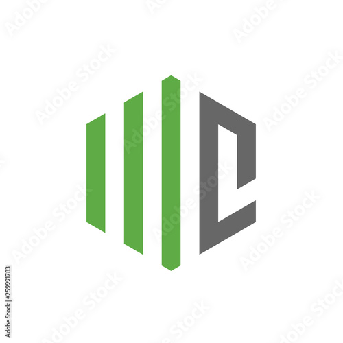 Initial Letter WC or MC, Vector Logo Design