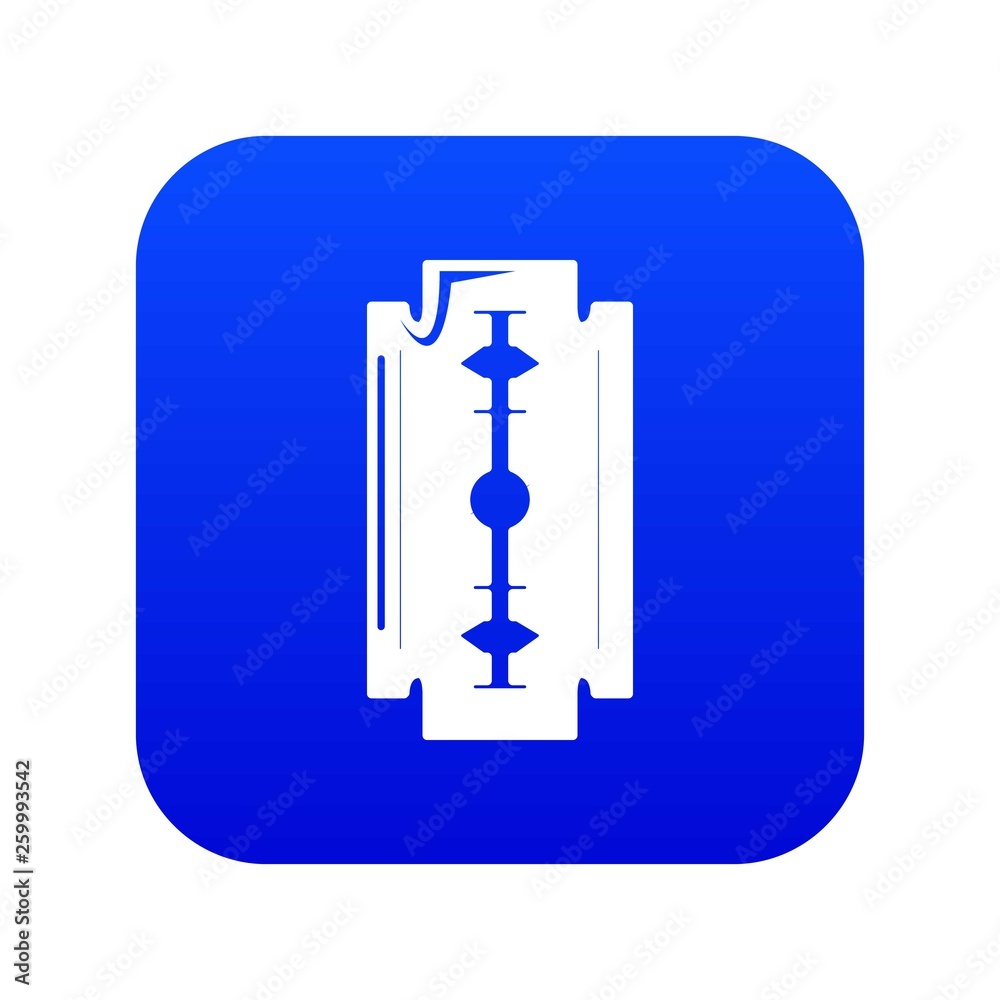 Razor blade icon blue vector isolated on white background Razor blade icon blue vector isolated on white background