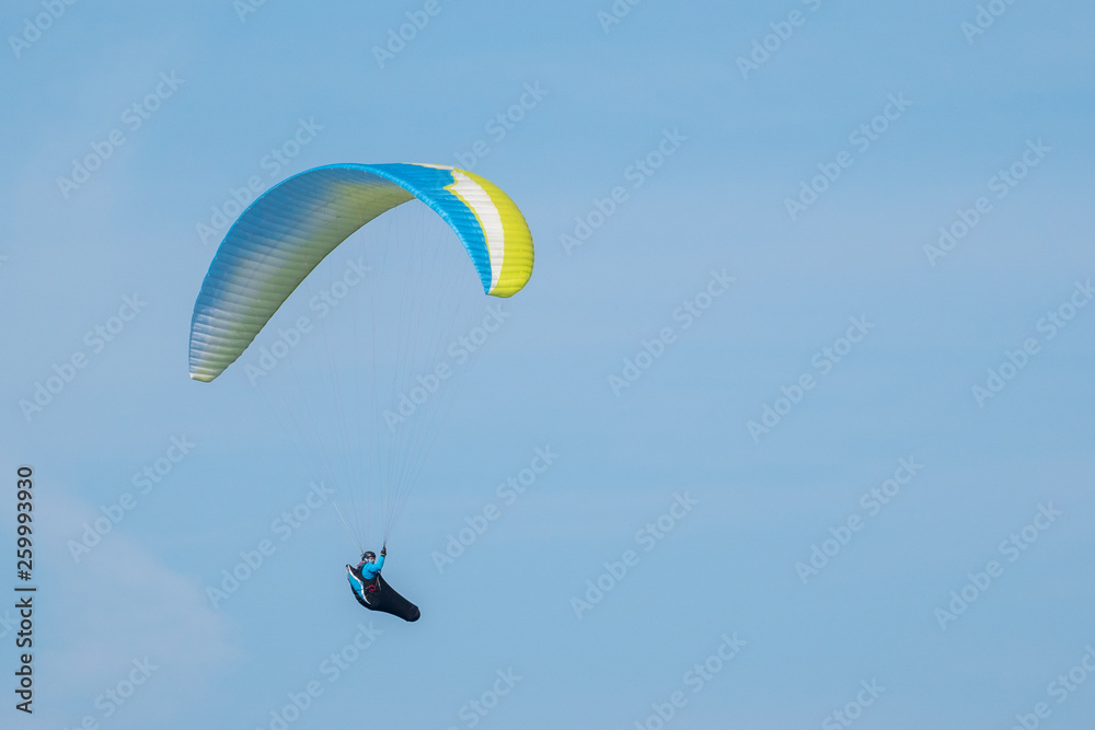 some paragliders fly along the steep coast of the Baltic Sea some paragliders fly along the steep coast of the Baltic Sea