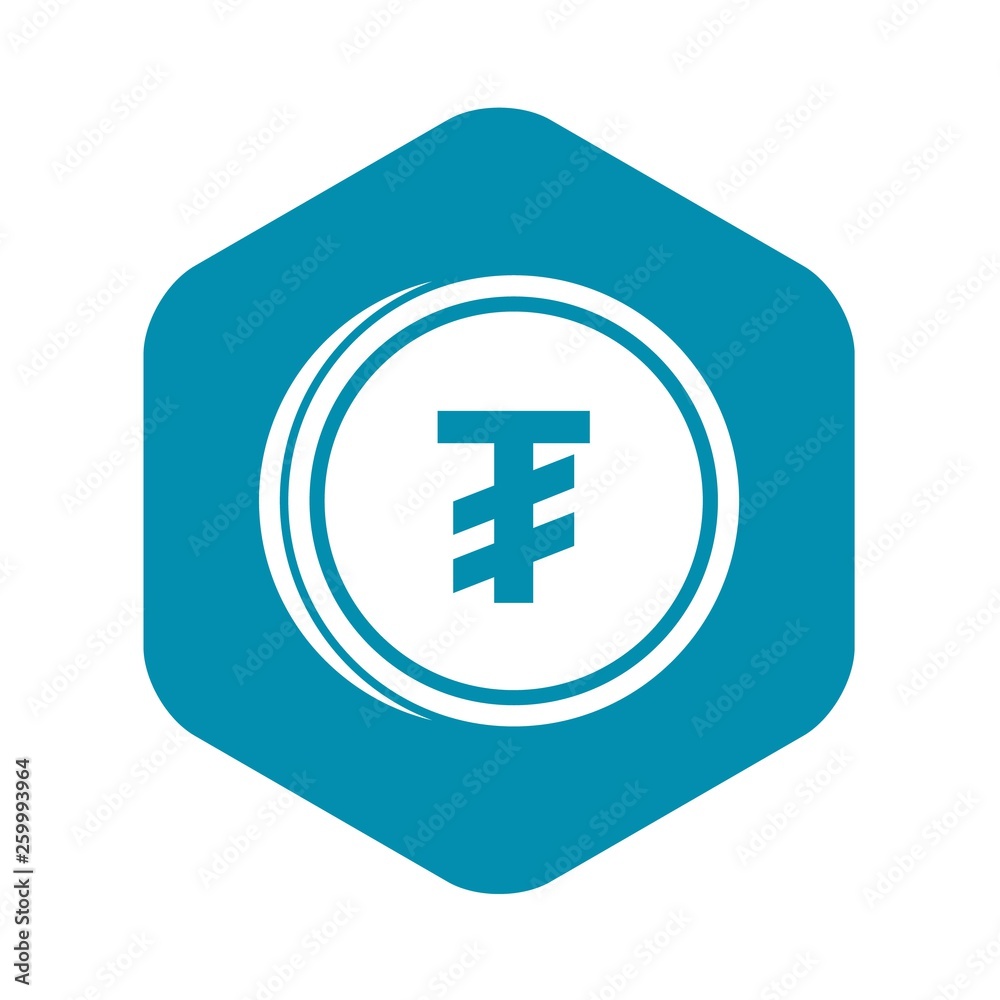 Tugrik coin icon in simple style isolated on white background. Monetary currency symbol