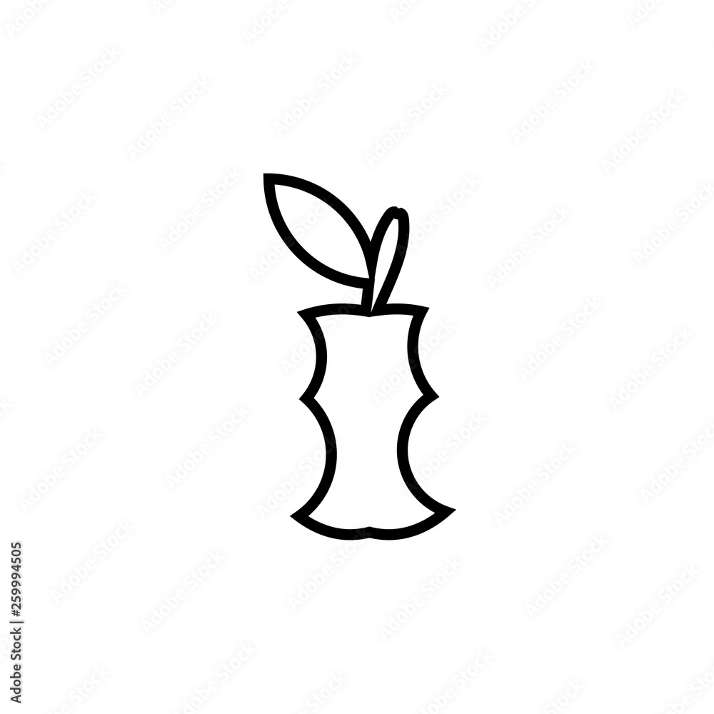 Apple stump icon. Vector illustration