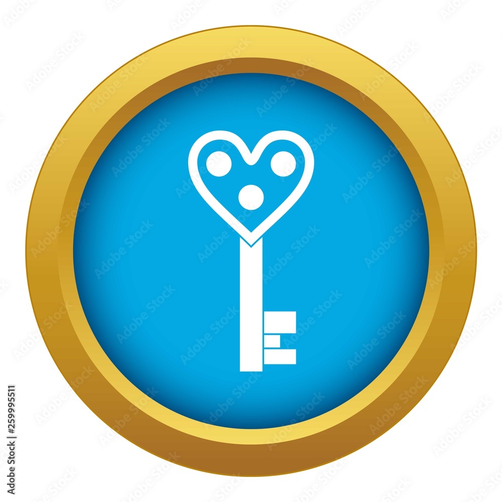 Love key icon blue vector isolated on white background for any design Love key icon blue vector isolated on white background for any design