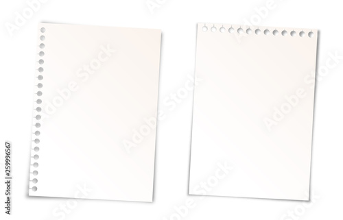 Feuilles papier (trous spirales) / Formats horizontal et vertical