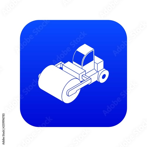 Roller truck icon blue vector isolated on white background