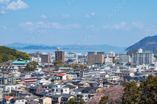 Cityscape of Takamatsu city Kagawa Shikoku Japan