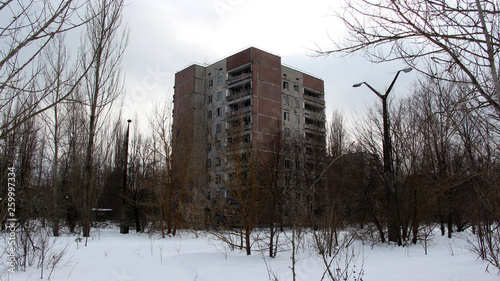 Abandoned buildings of the Ghost town of Pripyat.