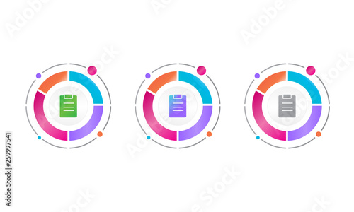 circle diagram with task icon . vector icon concept