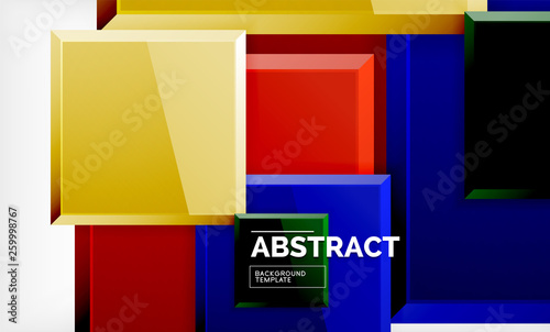 Geometric abstract background, modern square design