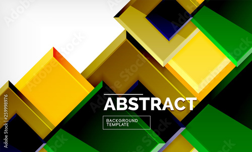 Geometric abstract background, modern square design