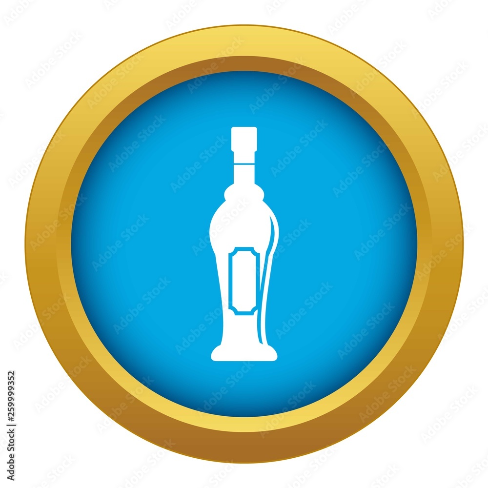 Alcohol bottle icon blue vector isolated on white background for any design Alcohol bottle icon blue vector isolated on white background for any design