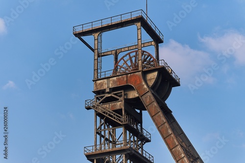 The shaft tower of a disused coal mine in Nordrhein-Westfalen, Germany. photo