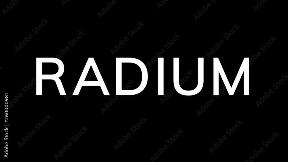 From the Glitch effect arises Element of periodic table RADIUM. Then the TV turns off. Alpha channel Premultiplied - Matted with color black
