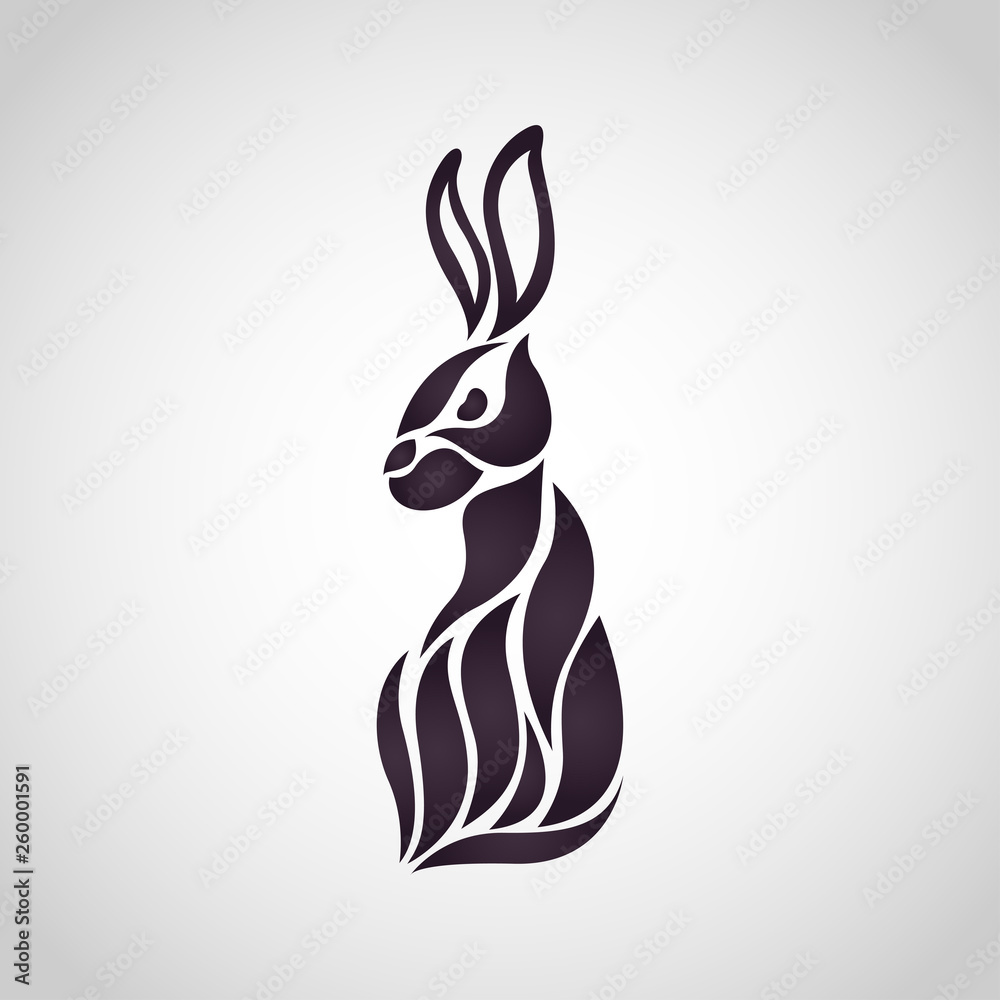 Obraz premium Rabbit logo icon design, vector illustration