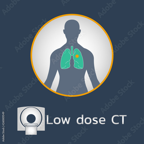 Low Dose CT Scan logo icon design, medical vector illustration