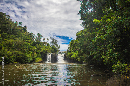 Beautiful Falefa waterfalls in the pacific island of Samoa  Upolu