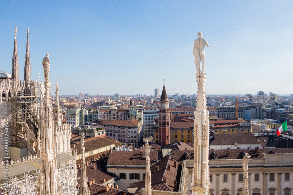 Fototapeta premium View from Milan Cathedral, Italy