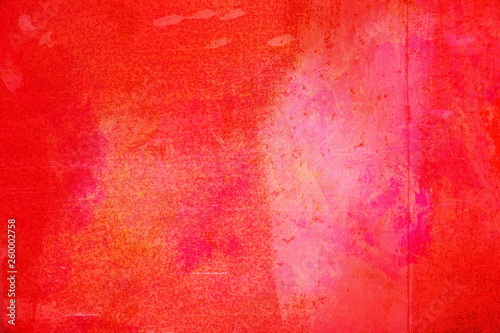 The abstract bright red surface has a brush painted on the background for graphic design.  © wisoot