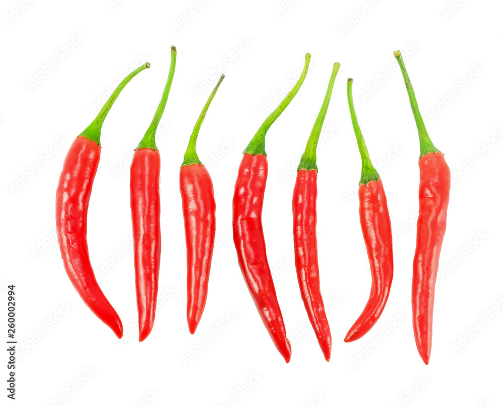 set of isolated chili pepper
