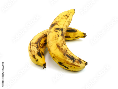 riped banana on white background