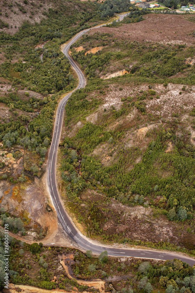 Aerial view of the Lyell Highway