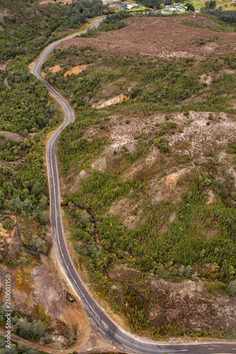 Aerial view of the Lyell Highway