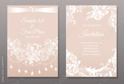 invitation card in romantic lace style