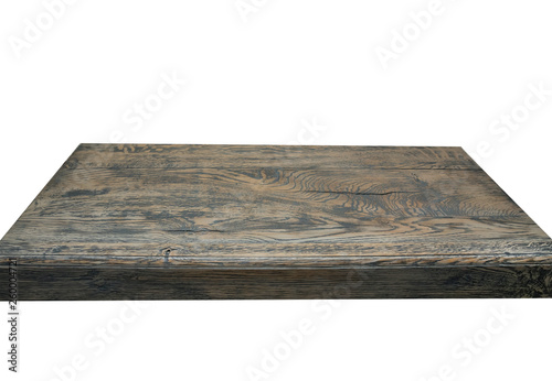 Dark wooden surface on an isolated white background