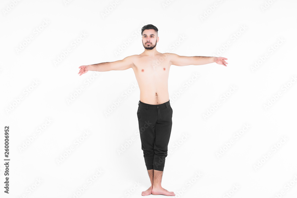 Handsome young ballet dancer on white background. Handsome young ballet dancer on white background.