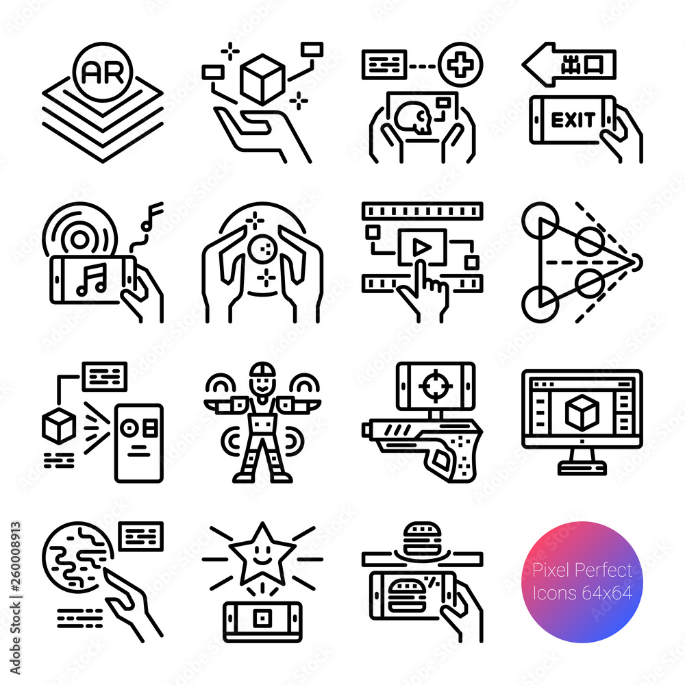 AR outline icons AR outline icons