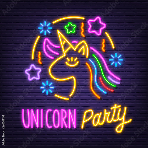 unicorn party neon signboard