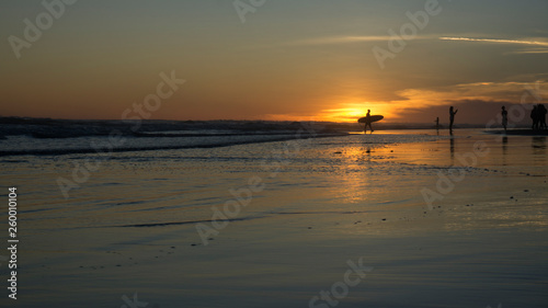 The nice sunset at the beach in Yogyakarta Indonesian