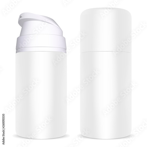 Shave Foam Dispenser Bottle. Cream Can Aluminum. Face Grooming Product. Isolated Tube Template. Shiny Realistic Product.