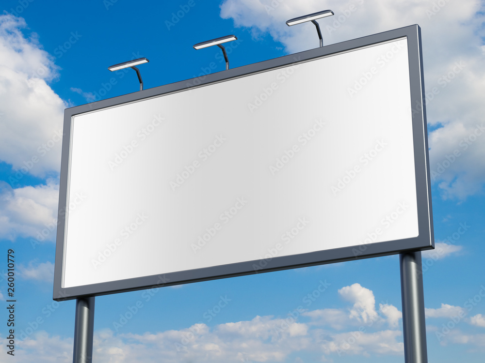 3D rendering of blank billboard (empty advertisement) with city background. Empty mockup template 3D rendering of blank billboard (empty advertisement) with city background. Empty mockup template