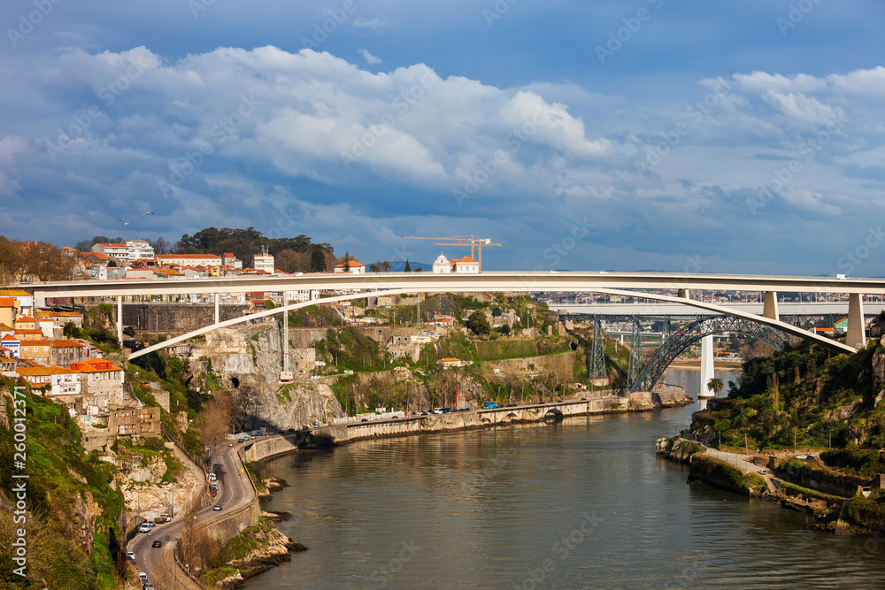 Bridges on Douro River in City of Porto