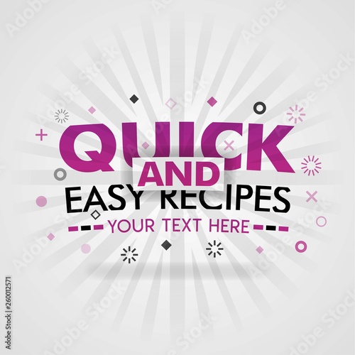 Pink logo for quick and easy recipes. for recipe websites, food blog, today recipes, buy food mobile app, free recipes book, cheap culinary books, cookbook recipes web, best recipe websites, dish menu