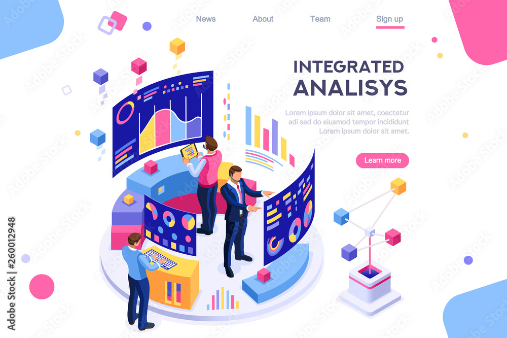 Chart analyzing, statistics visualization display. Database, desktop visualization management. Interactive analysis, brainstorming process. Programmer images isolated on white background. 3d isometric Chart analyzing, statistics visualization display. Database, desktop visualization management. Interactive analysis, brainstorming process. Programmer images isolated on white background. 3d isometric
