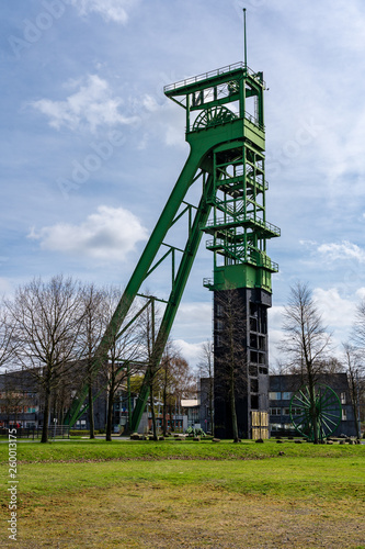 entire coal mine tower erin and park in ruhr area in castrop rauxel
