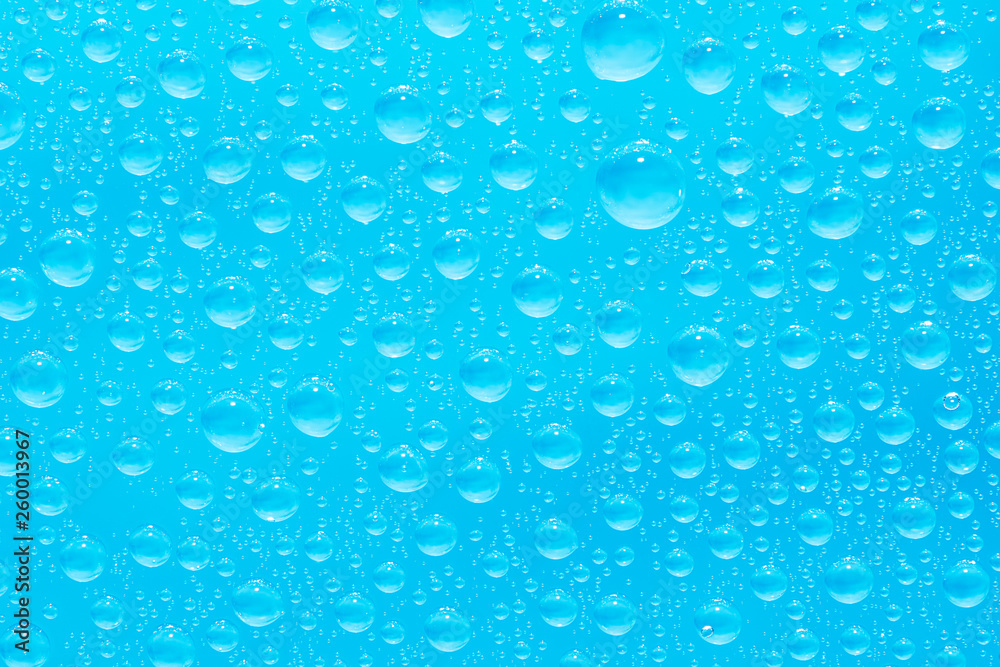Close up picture of water drops and bubbles background